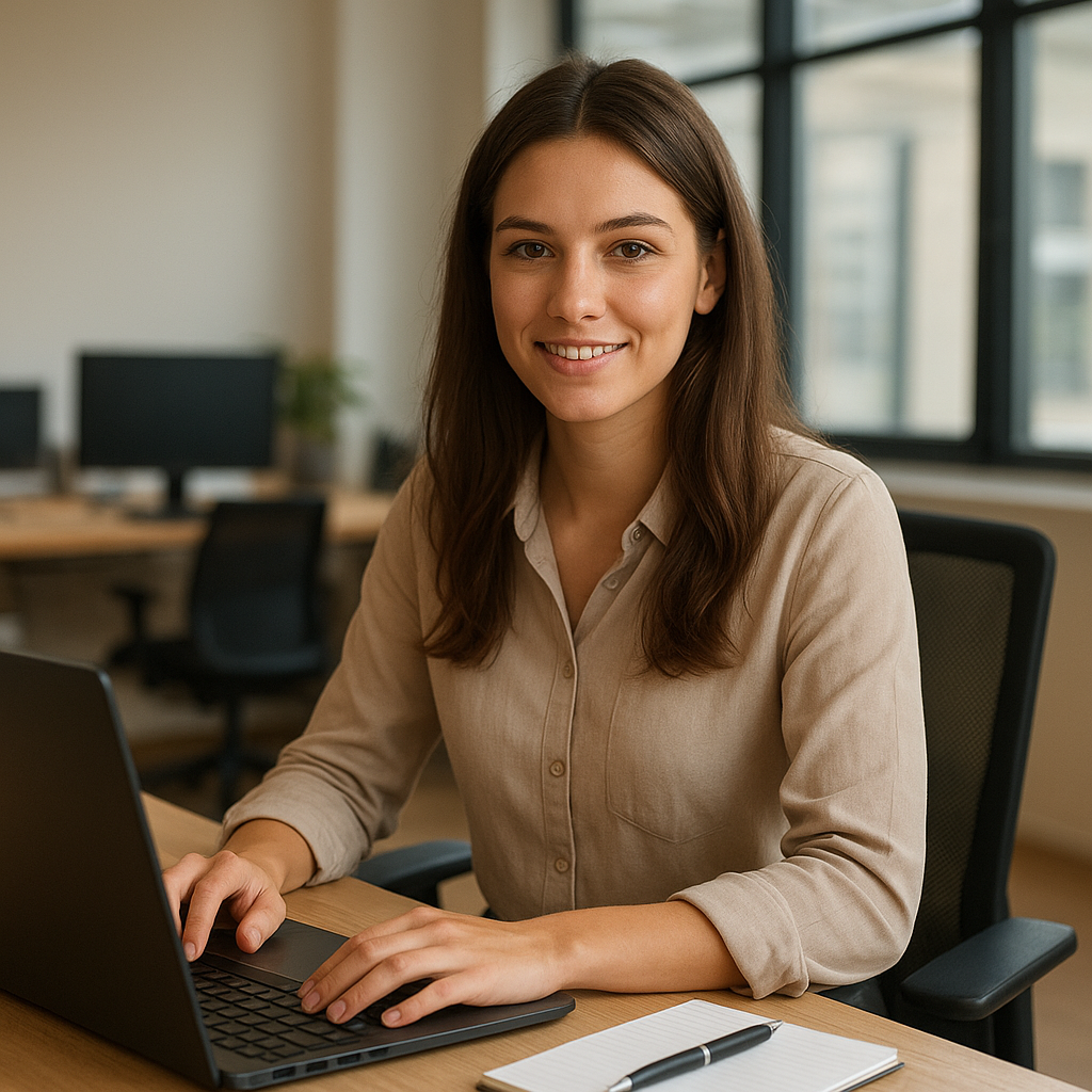 woman working in office
