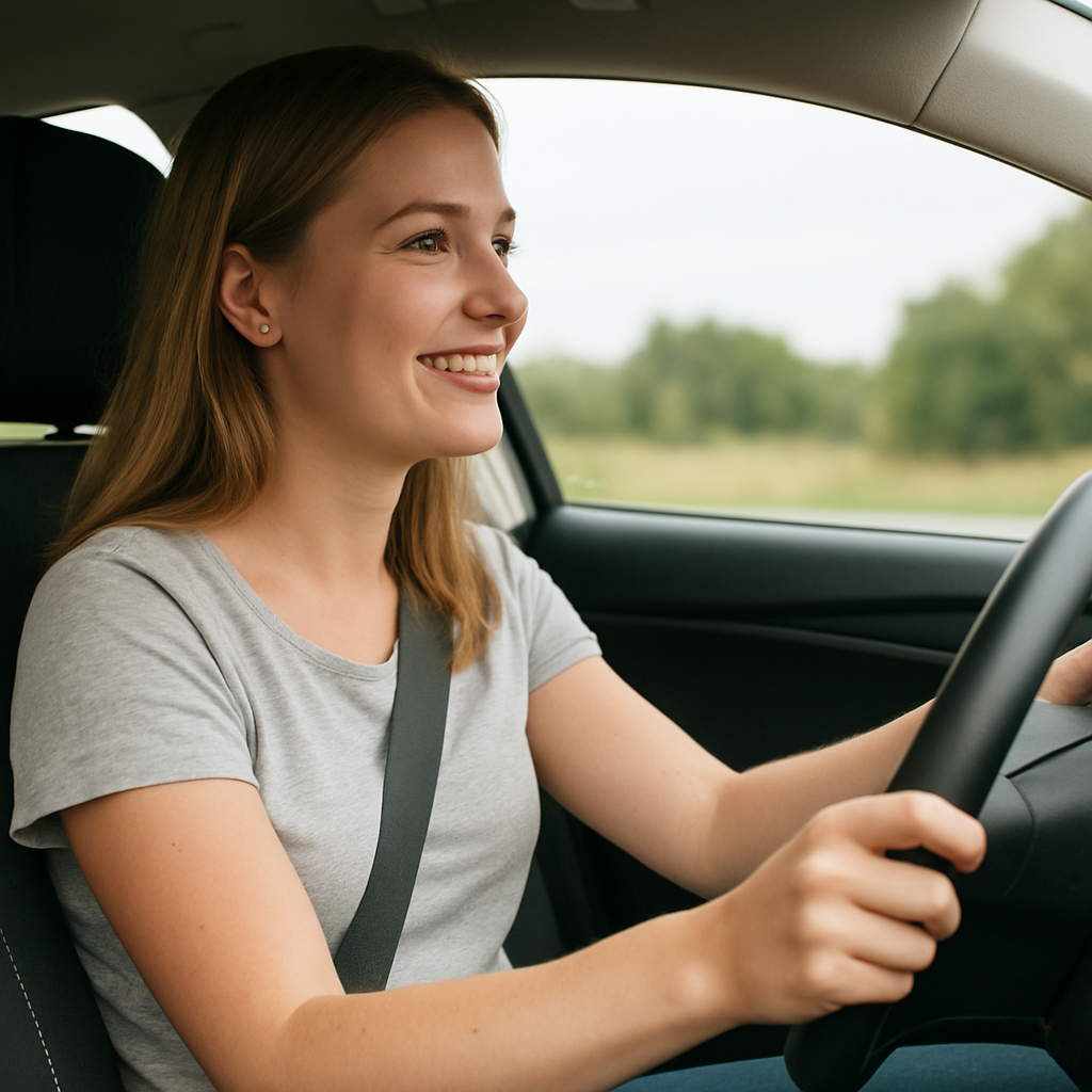a girl who is driving