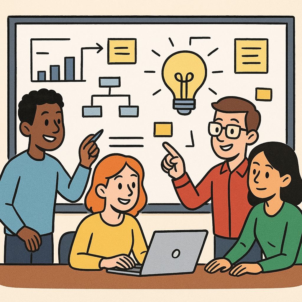 small creative team whiteboard