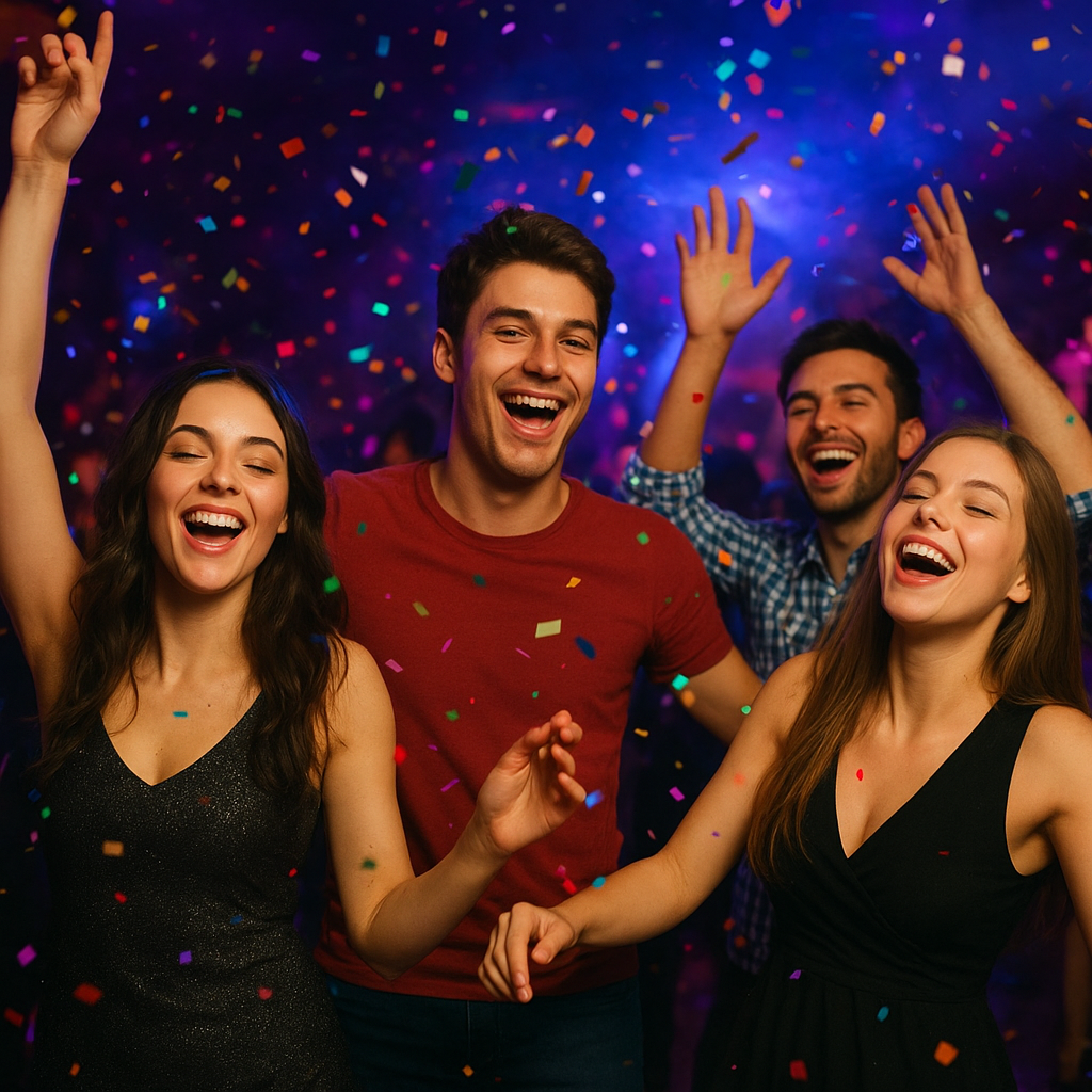 Young adult partying and having fun.