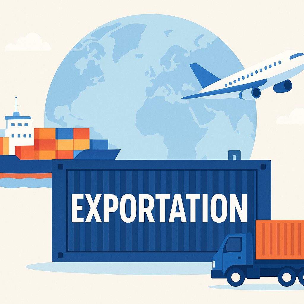 Image of arrow significating the exportation.